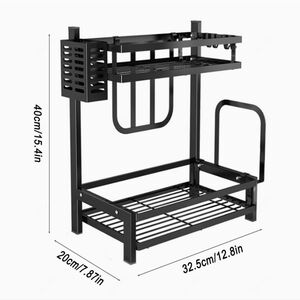 Black Metal Kitchen Organizer Spice Rack [Items On rack Not Included)
